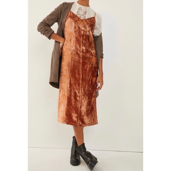 Anthropologie Lucie Embroidered Slip Velvet Dress NWOT New 2 - Picture 7 of 11